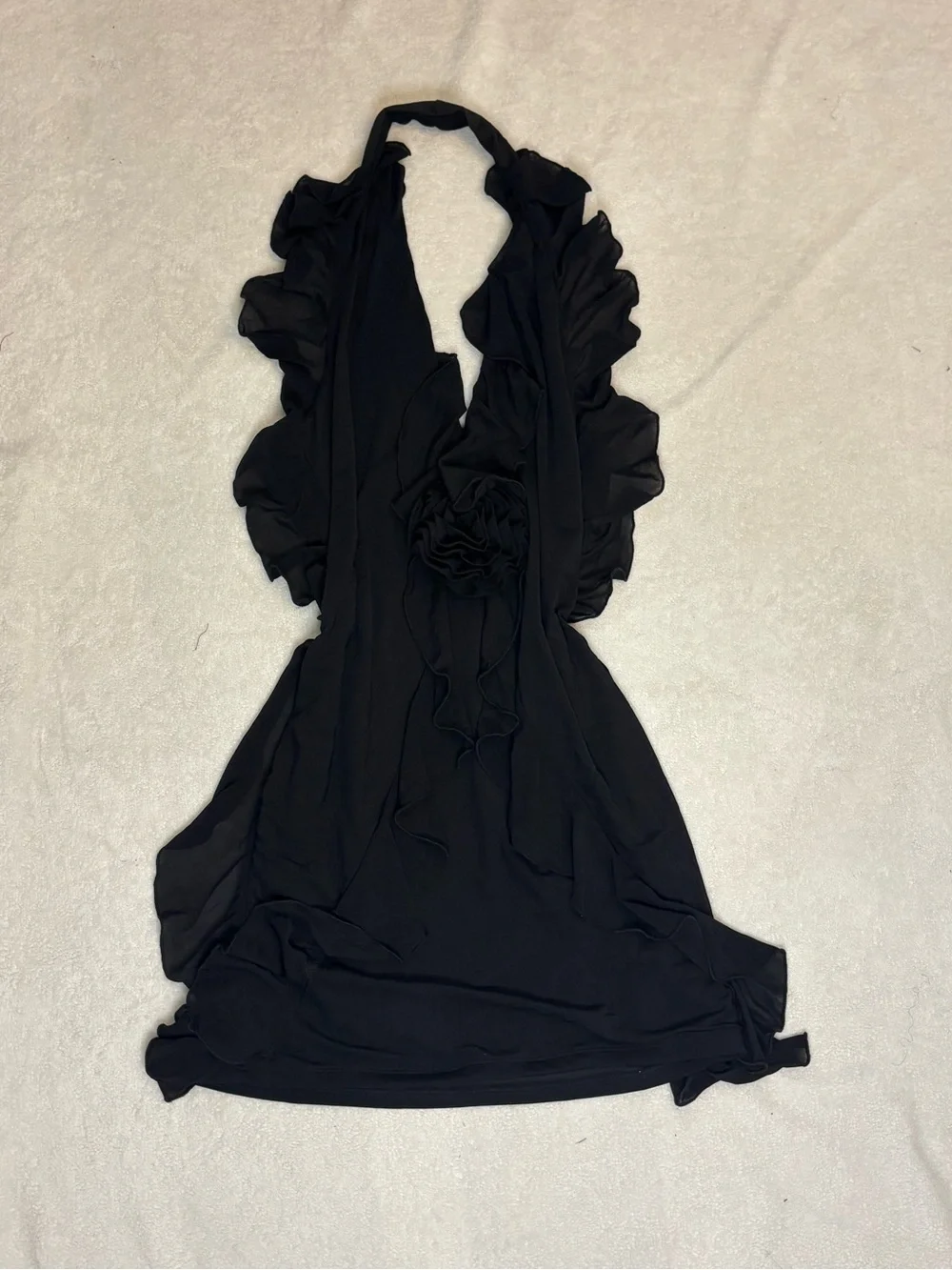 Black Ruffle Halter Scarf Top - Women Accessoriest